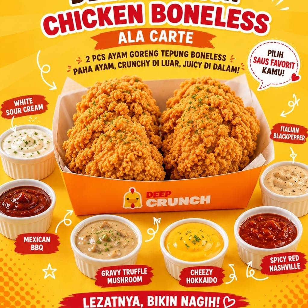 2 Pcs Deep Crunch Chicken (Ayam Boneless Tanpa Nasi)